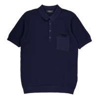 Knitted Polo Shirt Stone Blue