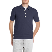 Knitted Polo Shirt Stone Blue