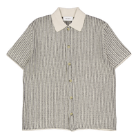 Easton Knitted Ss Shirt Ivory/black