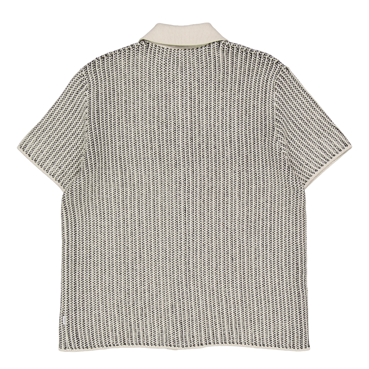 Easton Knitted Ss Shirt Ivory/black