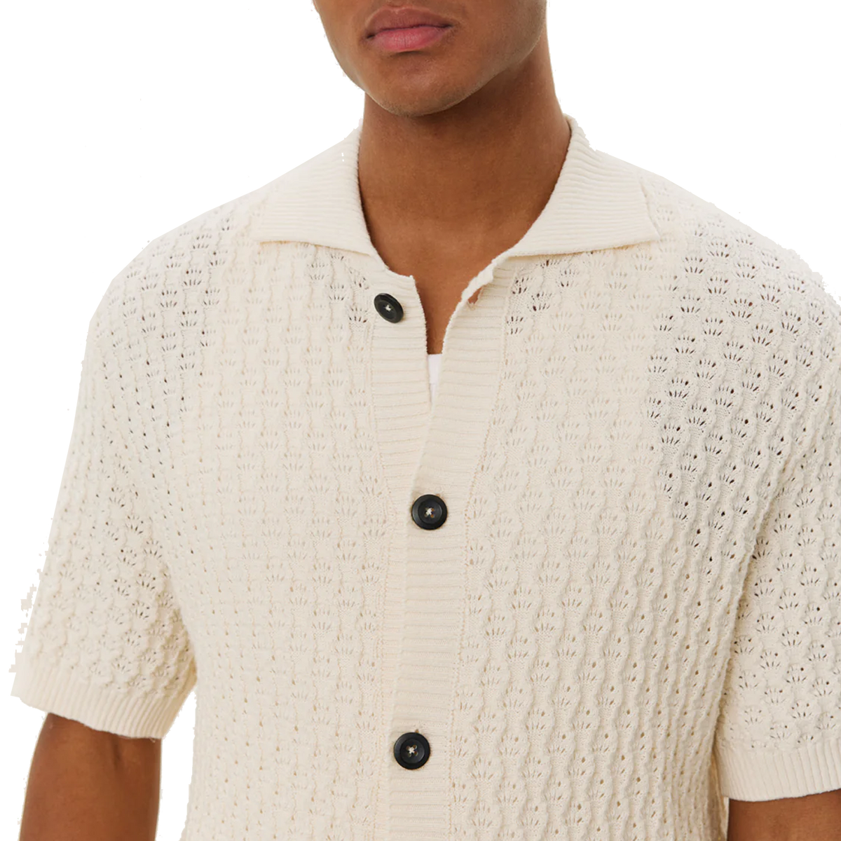 Gespertus Ss Knit Shirt Ivory