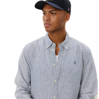 Kristian Linen B.d. Shirt Light Ivory/blueprint