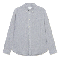 Kristian Linen B.d. Shirt Light Ivory/blueprint