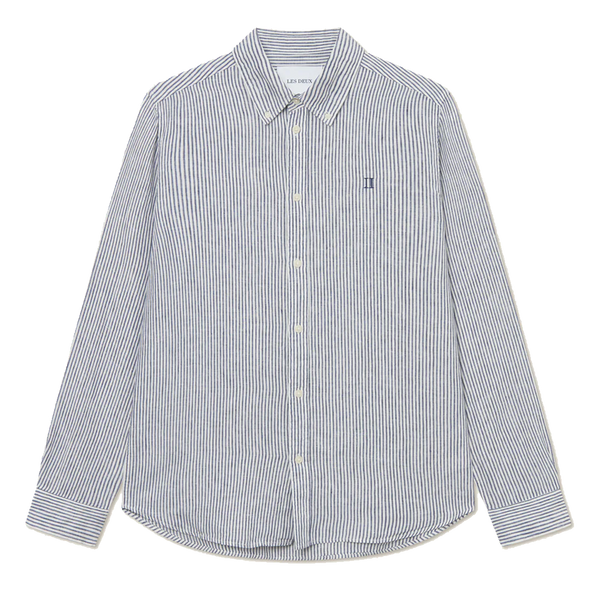 Kristian Linen B.d. Shirt Light Ivory/blueprint