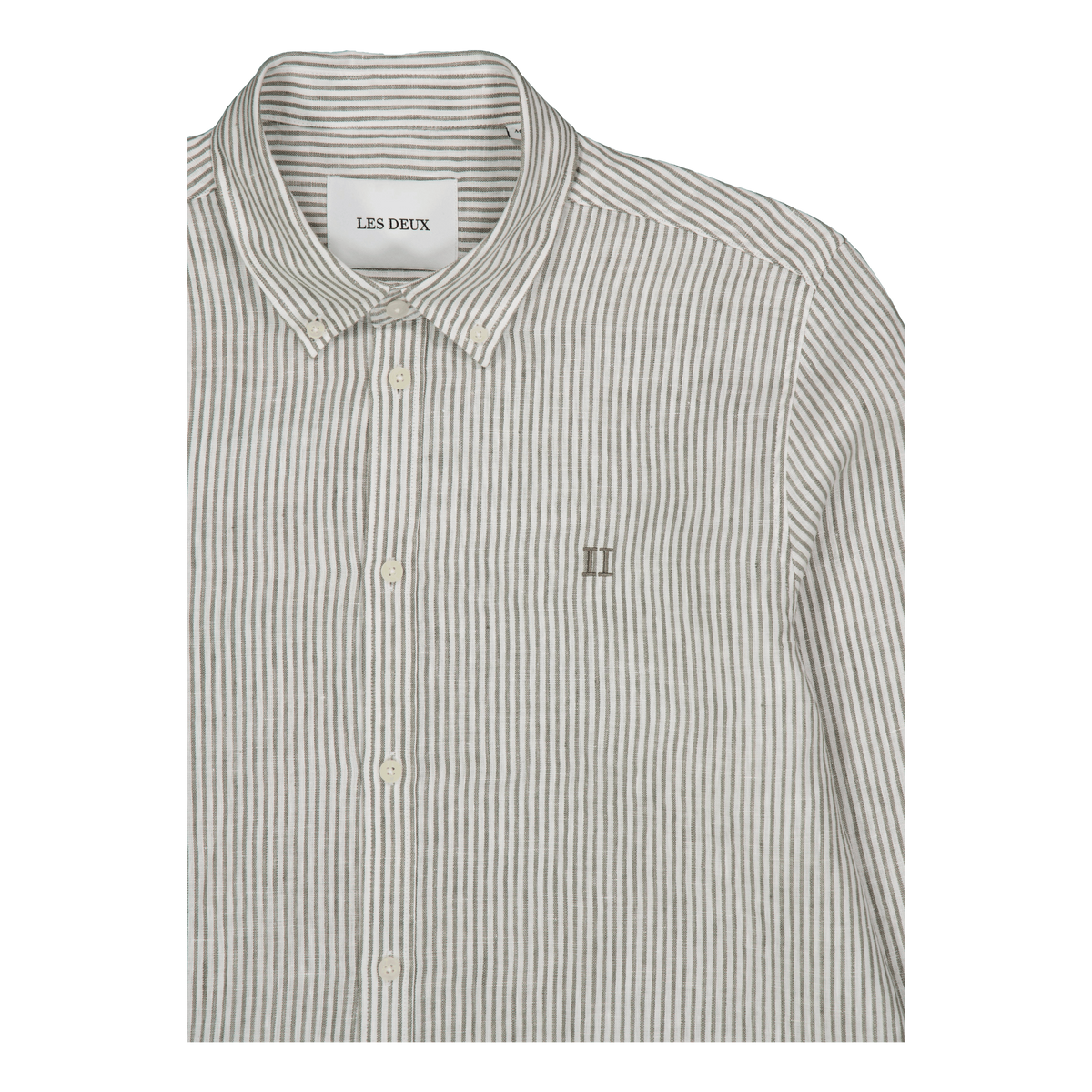 Kristian Linen B.d. Shirt Light Ivory/lichen Green