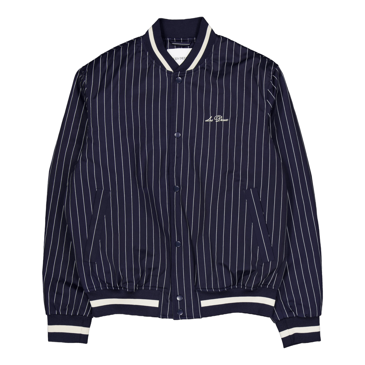 Les Deux Tech Varsity Jacket Dark Navy/ivory