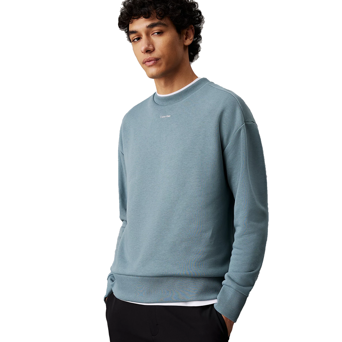 Nano Logo Cotton Modal Crew Blue