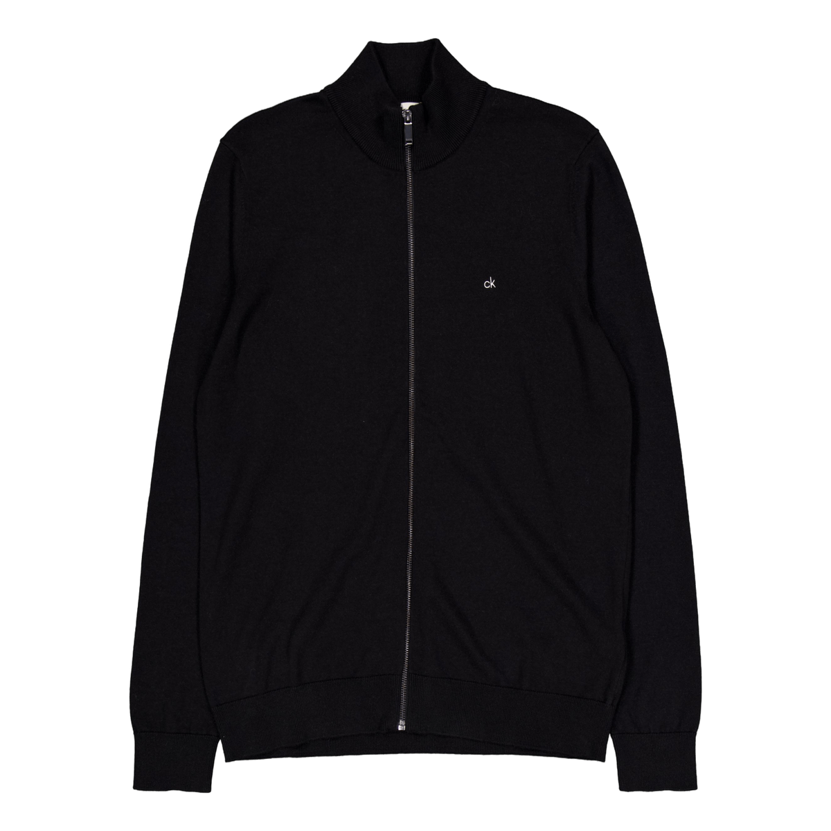 Cotton Silk Blend Zip Jacket Black