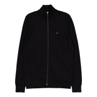 Cotton Silk Blend Zip Jacket Black