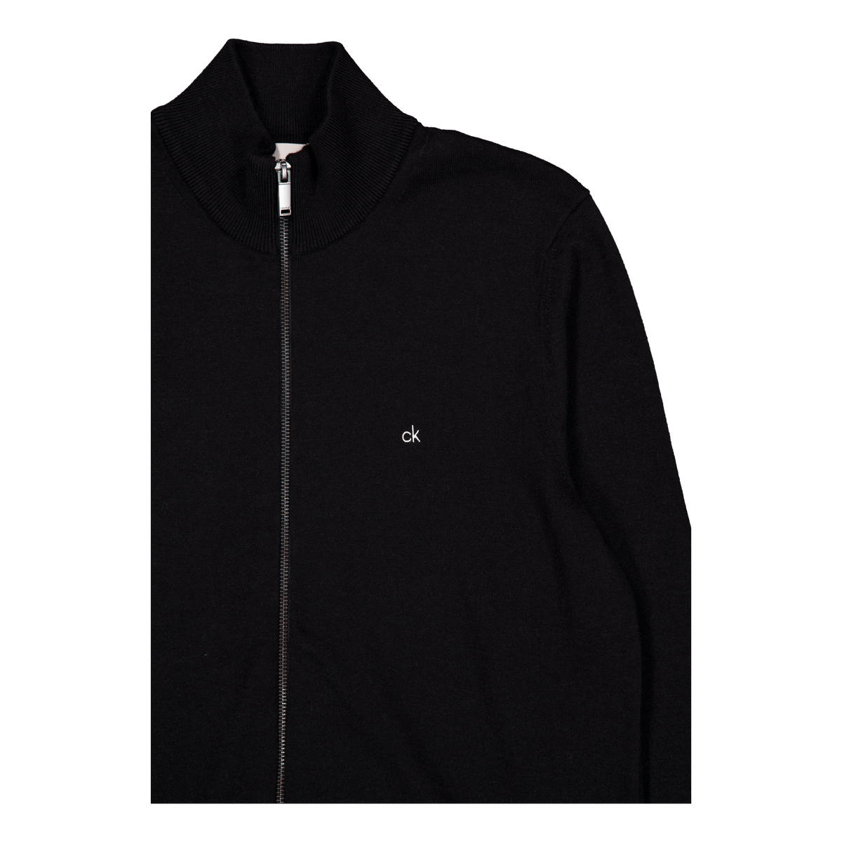 Cotton Silk Blend Zip Jacket Black