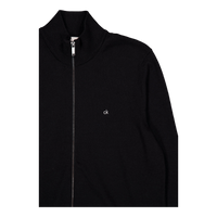 Cotton Silk Blend Zip Jacket Black