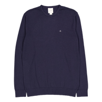 Cotton Silk Blend Cn Sweater Blue