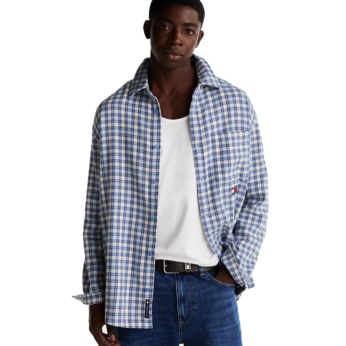 Tjm Badge Flannel Shirt Ext Blue