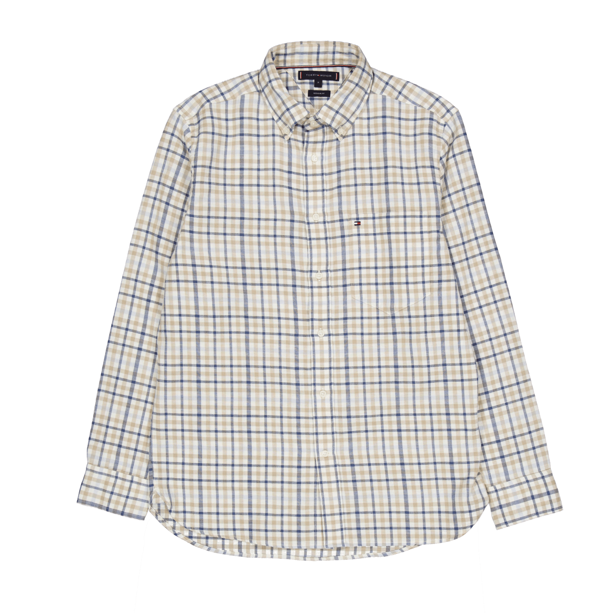 Brushed Linen Gingham Rf Shirt White