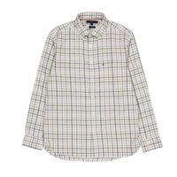 Brushed Linen Gingham Rf Shirt White