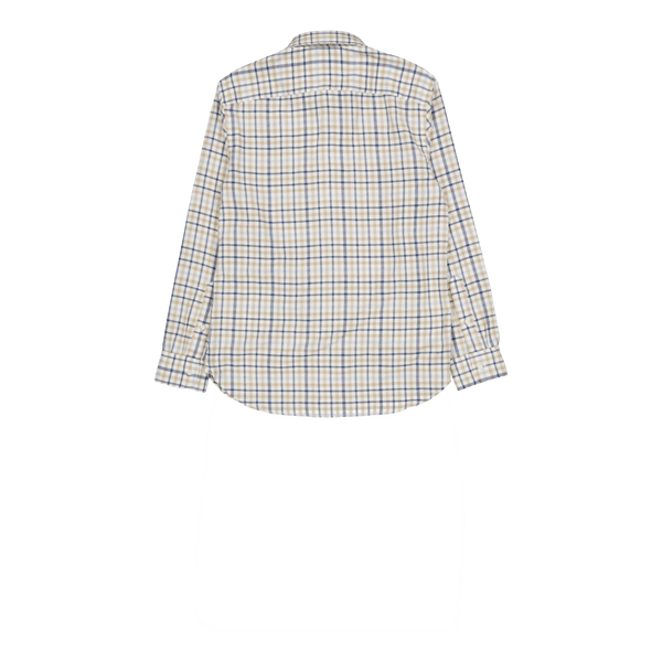 Brushed Linen Gingham Rf Shirt White