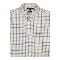 Brushed Linen Gingham Rf Shirt White