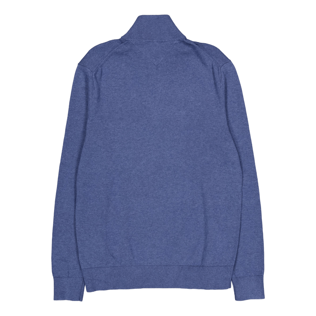 Essential Cotton Zip Mock Blue