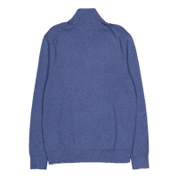 Essential Cotton Zip Mock Blue