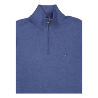 Essential Cotton Zip Mock Blue