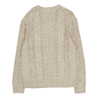 Mouline Aran Cable Crew Neck White