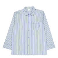 Ice Blue Striped Pyjama Shirt Blue