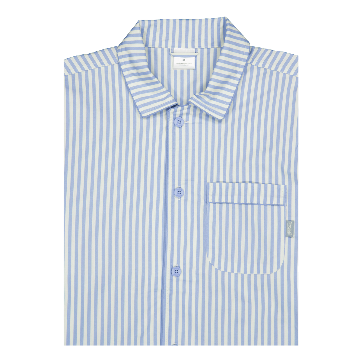 Ice Blue Striped Pyjama Shirt Blue