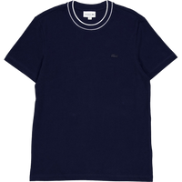 Stretch Piqué Stripe Collar T-shirt NAVY BLUE