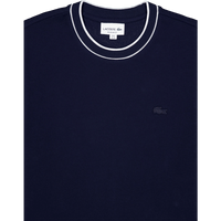 Stretch Piqué Stripe Collar T-shirt NAVY BLUE