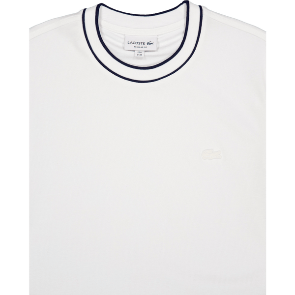 Stretch Piqué Stripe Collar T-shirt FLOUR