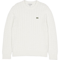 Cable Knit Cotton Sweater FLOUR/GREEN
