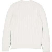 Cable Knit Cotton Sweater FLOUR/GREEN