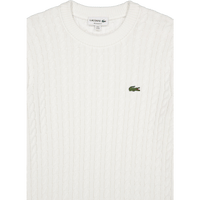 Cable Knit Cotton Sweater FLOUR/GREEN