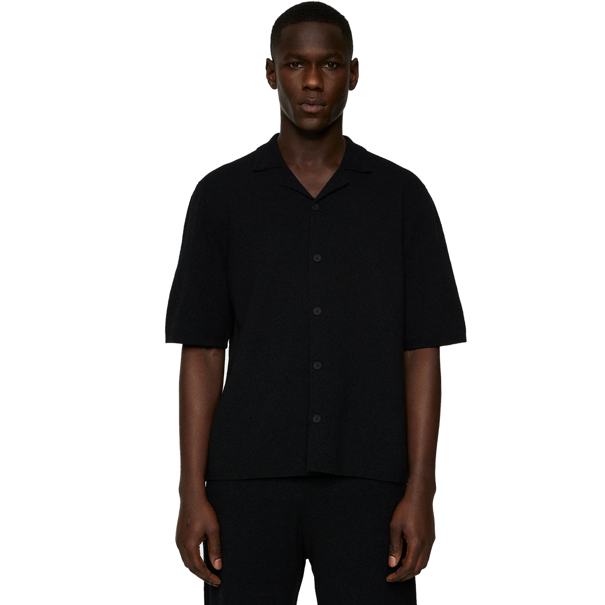 Sal Knitted Boucle Shirt Black