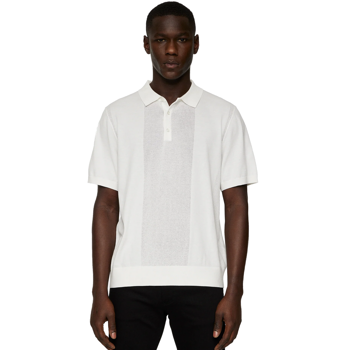 Reymond Solid Stripe Polo White