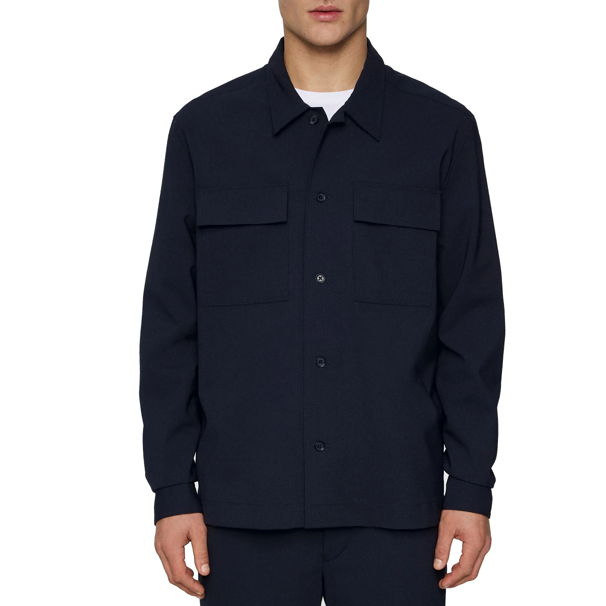 Reid Drape Overshirt Jl Navy