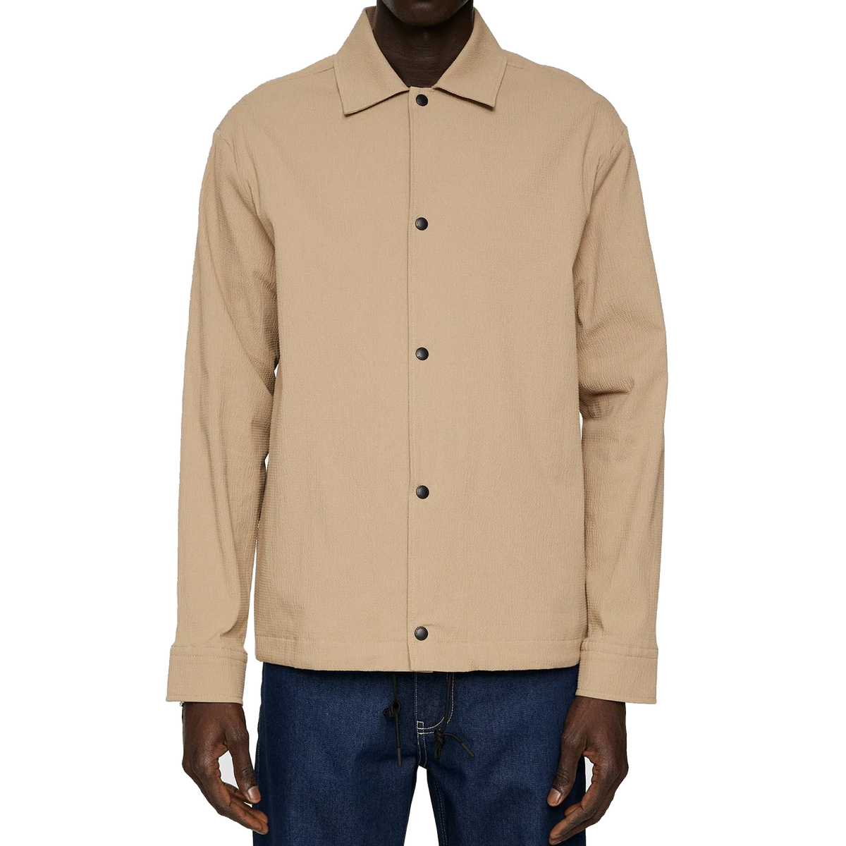 Celian Seersucker Overshirt Batique Khaki