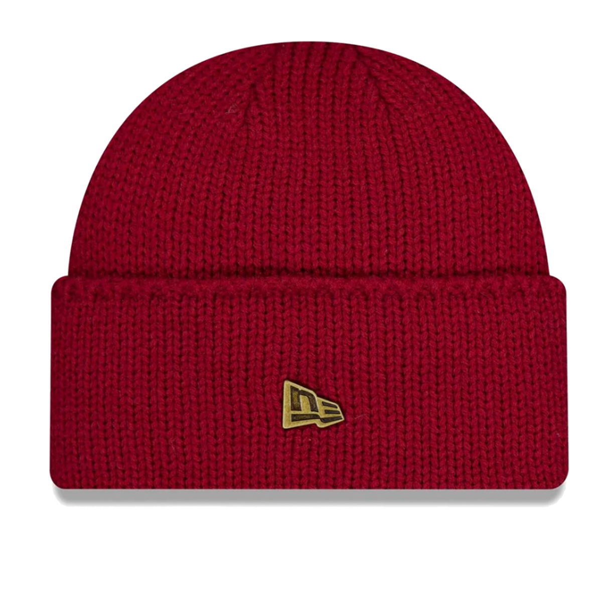 Dark Red Wide Cuff Knit Beanie