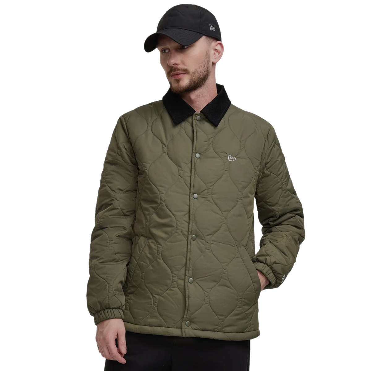 New Era Green Quilted Coach Jacket