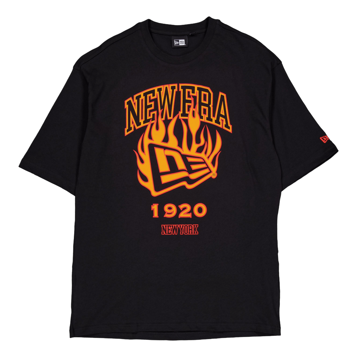 New Era Flag Flame Black Oversized T-Shirt