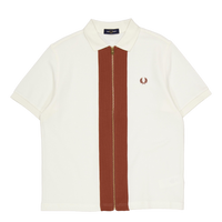 Zip Polo Shirt Light Ecru