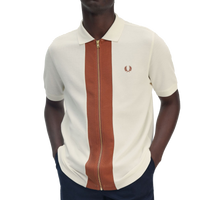 Zip Polo Shirt Light Ecru