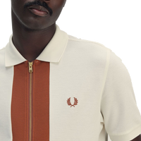 Zip Polo Shirt Light Ecru