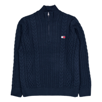 Tjm Reg Cable S Flag 1/4 Zip Dark Night Navy