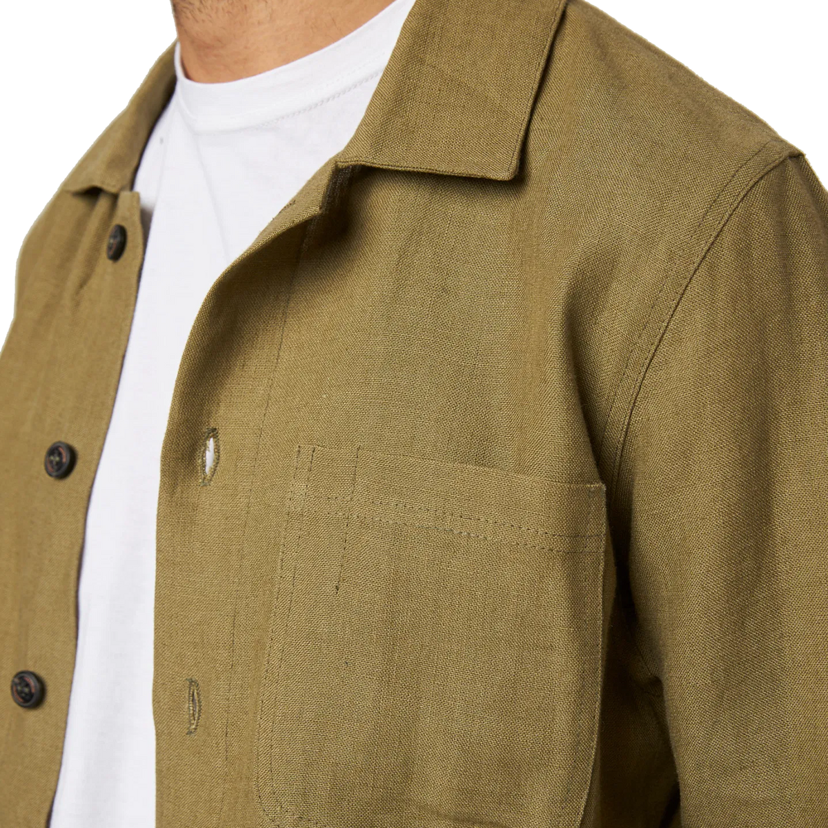 Grange Linen Shacket Khaki