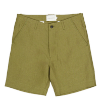 Grange Linen Shorts Moss