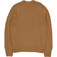 Carded Wool Crew Neck Sweater White Tuy
