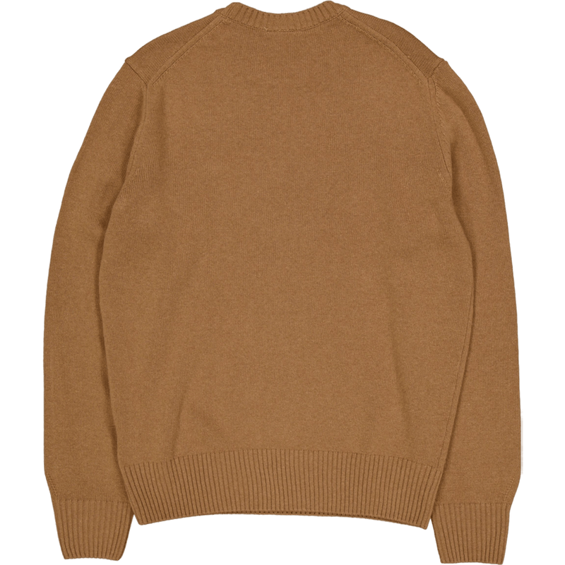 Carded Wool Crew Neck Sweater White Tuy