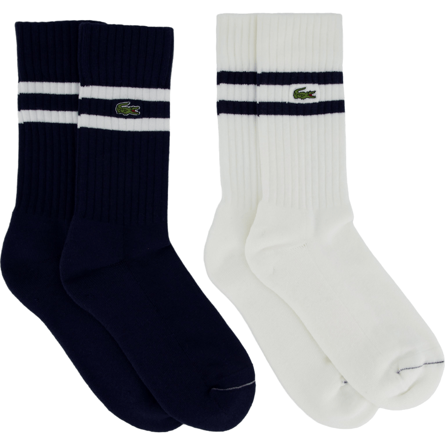 Ribbed Cotton Socks Navy Blue/white Hhw