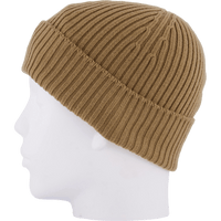 Rib Knit Brushed Wool Beanie Brown Dpc